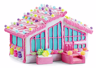 Create A Treat Barbie Vanilla Cookie Holiday Gingerbread House, Barbie Vanilla Cookie Decorating Kit, 39.71 oz...