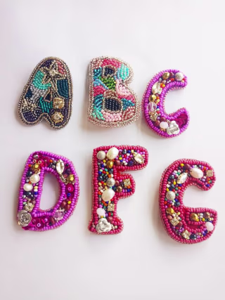 Initial Embroidered Brooch