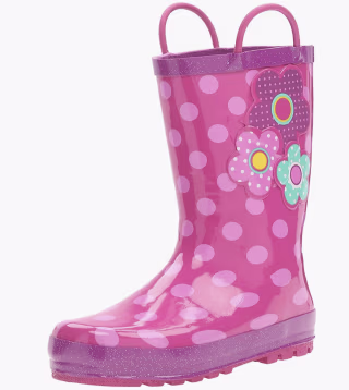 Girls' Waterproof Printed Rain Boot