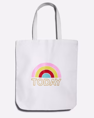TODAY Rainbow Logo Cotton Canvas Tote