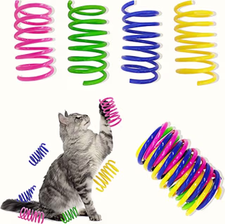 AGYM Cat Spring Toys, 30 Pack Cat Spiral Springs for Indoor Cats, Colorful &amp; Durable Plastic Spring Coils Attract Cats to Swat, Bite, Hunt, Interactive Toys for Cats and Kittens