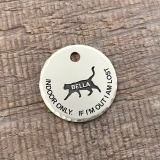 Indoor Only Cat Tag, Call My Mom Cat ID Tag, Kitten ID Tag, Personalized, Microchip Pet Tag, Custom