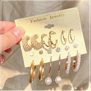36 Pairs Gold Earrings Set for Women Girls, Fashion Pearl Chain Link Stud Drop Dangle Earrings Multipack Statement Earring Packs, Hypoallergenic Earrings for Birthday Party Christmas Jewelry Gift