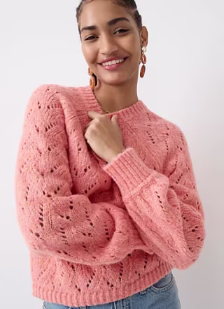 Pointelle Crewneck Sweater