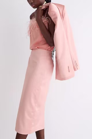 No. 3 Pencil Skirt in Structured Satin