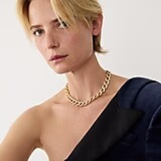 Crystal curb link chain necklace