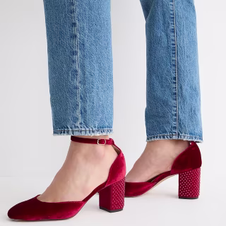 Maisie studded heels in velvet