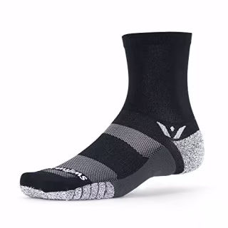 Swiftwick- FLITE XT FIVE Non-Slip Running & Golf Socks, Mens & Womens (Black, X-Large)