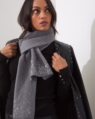 Chicos Sequin Knit Scarf