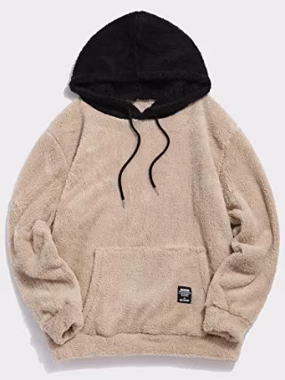 Zaful Men's Fuzzy Pullover Hoodie