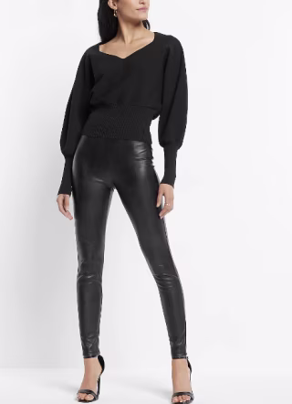 Super High Waisted Faux Leather Leggings