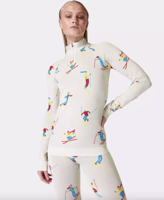 Ski Jacquard Half Zip Ski Base Layer Top