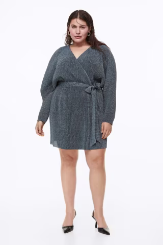 H&amp;M+ Glittery Wrap Dress