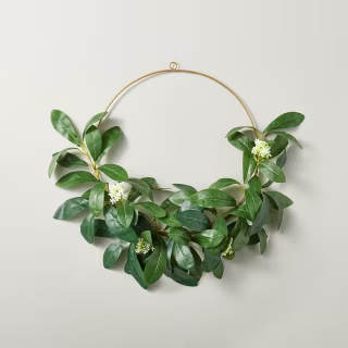 18" Faux Seeded Skimmia Wire Wreath Hearth & Hand with Magnolia