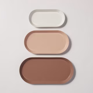 3pc Neutral Metal Oval Desk Tray Set Hearth & Hand with Magnolia