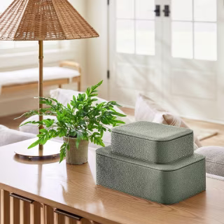 Threshold designed w/Studio McGee Small Rounded Faux Shagreen Box with Removable Lid