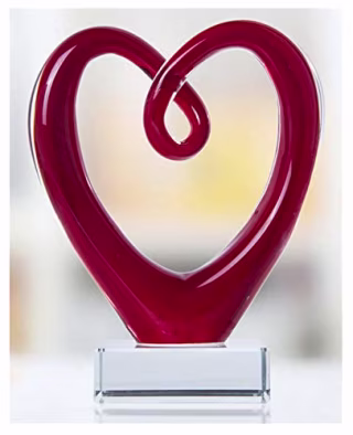 Glass Heart Sculpture