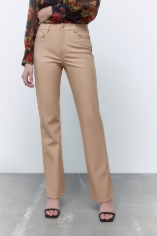 Straight Leg Faux Leather Pants