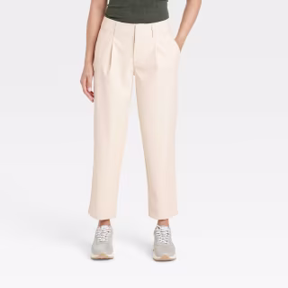 Women's High-Rise Faux Leather Tapered Ankle Pants a new day