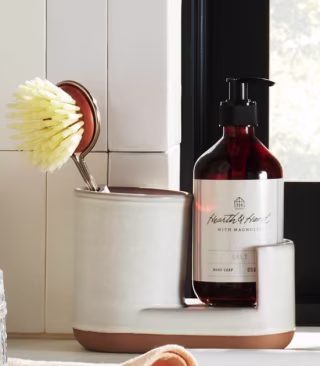 Modern Rim Stoneware Kitchen Sink Caddy