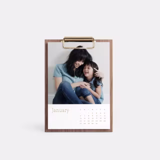 Walnut Desktop Photo Calendar