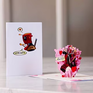 Lovepop Marvel's Deadpool Love Hurts Pop Up Card - 3D Cards, Valentine's Day Cards, Card for Husband, Card for Wife, Anniversary Card, Romance Card, Valentines Day Card for Kids