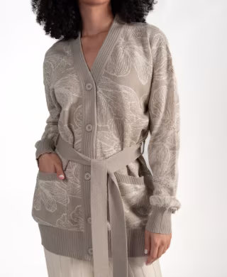 Pastel Floral Jacquard Cardigan