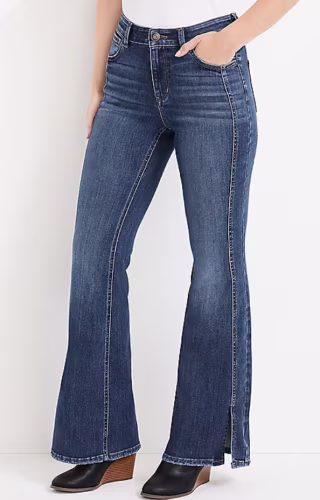 Vintage Flare Cool Comfort High Rise Slit Hem Jean