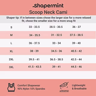 SHAPERMINT Scoop Neck Compression Cami - Tummy and Waist Control Body Shapewear Camisole Nude