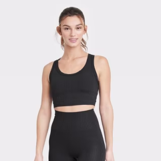 Women's Light Support Rib Racerback Longline Sports Bra - All in Motion(TM)