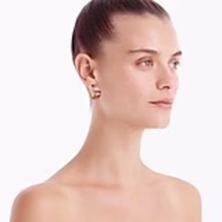 Trapezoid stone hoop earrings