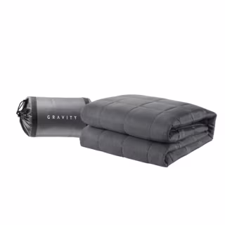 Gravity Blanket Travel Weighted Blanket, Flex Weighted Blanket, 10 lbs Grey 40"x60", Original Weighted Blanket for Sleep, Compact Blanket for Traveling & Outdoors, Carrying Bag Included