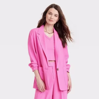 Women's Relaxed Fit Spring Blazer - A New Day(TM) Pink XS