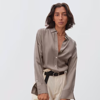 Women's Clean Silk Relaxed Shirt by Everlane in Burnt Sugar, Size 0