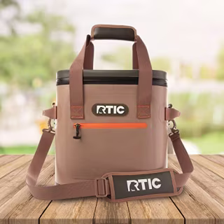 RTIC Soft Cooler 12 Can Insulated Bag Portable Ice Chest Box for Lunch Beach Drink Beverage Travel Camping Picnic Car Trips Floating Cooler Leak-Proof with Zipper Cardinal