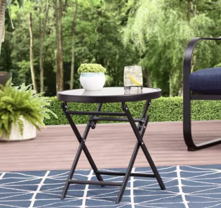 Frosted Round Folding Table