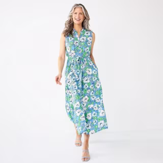 Croft &amp; Barrow Sleeveless Maxi Shirtdress