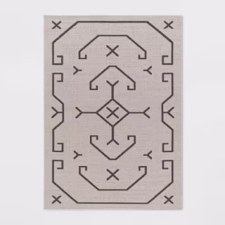 Linear Global Outdoor Rug Ivory/Black - Threshold(TM)
