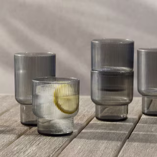 Fluted Acrylic Drinking Glasses