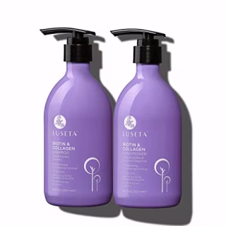 Luseta Biotin Shampoo and Conditioner for Hair Growth - Thickening Shampoo for Thinning Hair and Hair Loss - Infused with Argan Oil to Repair Damaged Dry Hair - Sulfate Free Paraben Free-2 x 16.9 fl oz