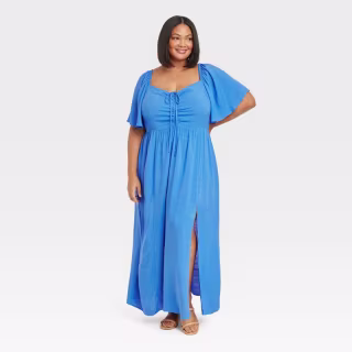 Women's Flutter Sleeve Sweetheart Dress - Ava & Viv