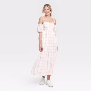 Women's Puff Short Sleeve A-Line Dress - Universal Thread