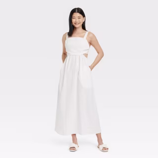 Women's Sleeveless Ruched Side Cut Out Dress - A New Day