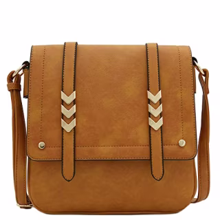 Double Compartment Large Flapover Crossbody Bag (Apple Green)