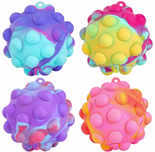 Pop Ball It Fidget Toys 4 PCS, 3D Squishy Toys Pop Ball Its Fidget Toy Fidgets Party Favors Easter Basket Stuffers Poppers Pack Sensory Toys Stress Balls Bath Toys for Kids Toys Adults Toddler Toys