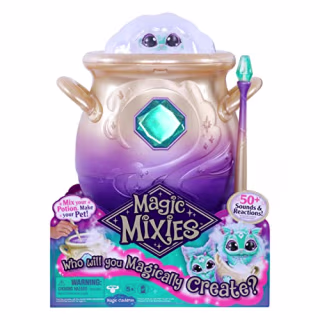 Magic Mixies Magical Misting Cauldron with Interactive 8 inch Blue Plush Toy and 50+ Sounds and Reactions, Multicolor