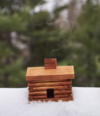 Log Cabin Incense and Burner - Balsam Fir