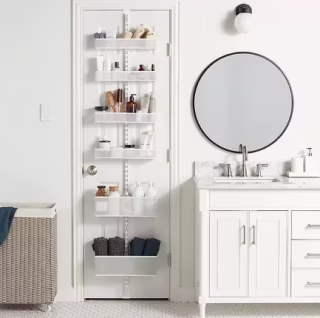 Mesh White 80-Inch Over-the-Door Rack