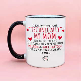Funny Gifts for Step-Mom Prison Face Tattoos, Funny Cute Stepmom Coffee Mug, Funny Step Mom Mug, Step Mom Cup, Step-Mother Gift Idea, Custom