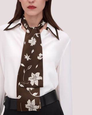 Stunning Rectangular Silk Lily Scarf